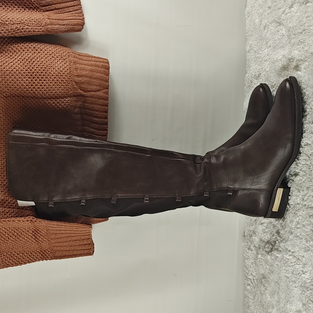 Vince Camuto Knee High Lace up Brown Leather Boots without Laces Women size 7 - Picture 4 of 12
